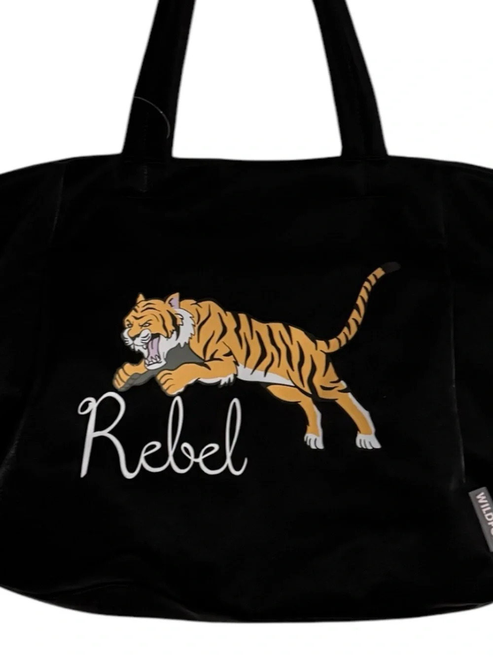 *Brand New* Wildfox “Rebel” Black Tote Bag with Tiger Graphic
